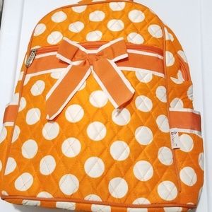 Belvah Quilted Backpack School Bag Polka Dots